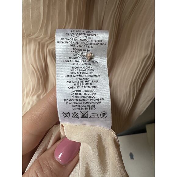 Christian Dior silk girl’s blush pink pleated Lined dress size 12 A NWT - Picture 11 of 13